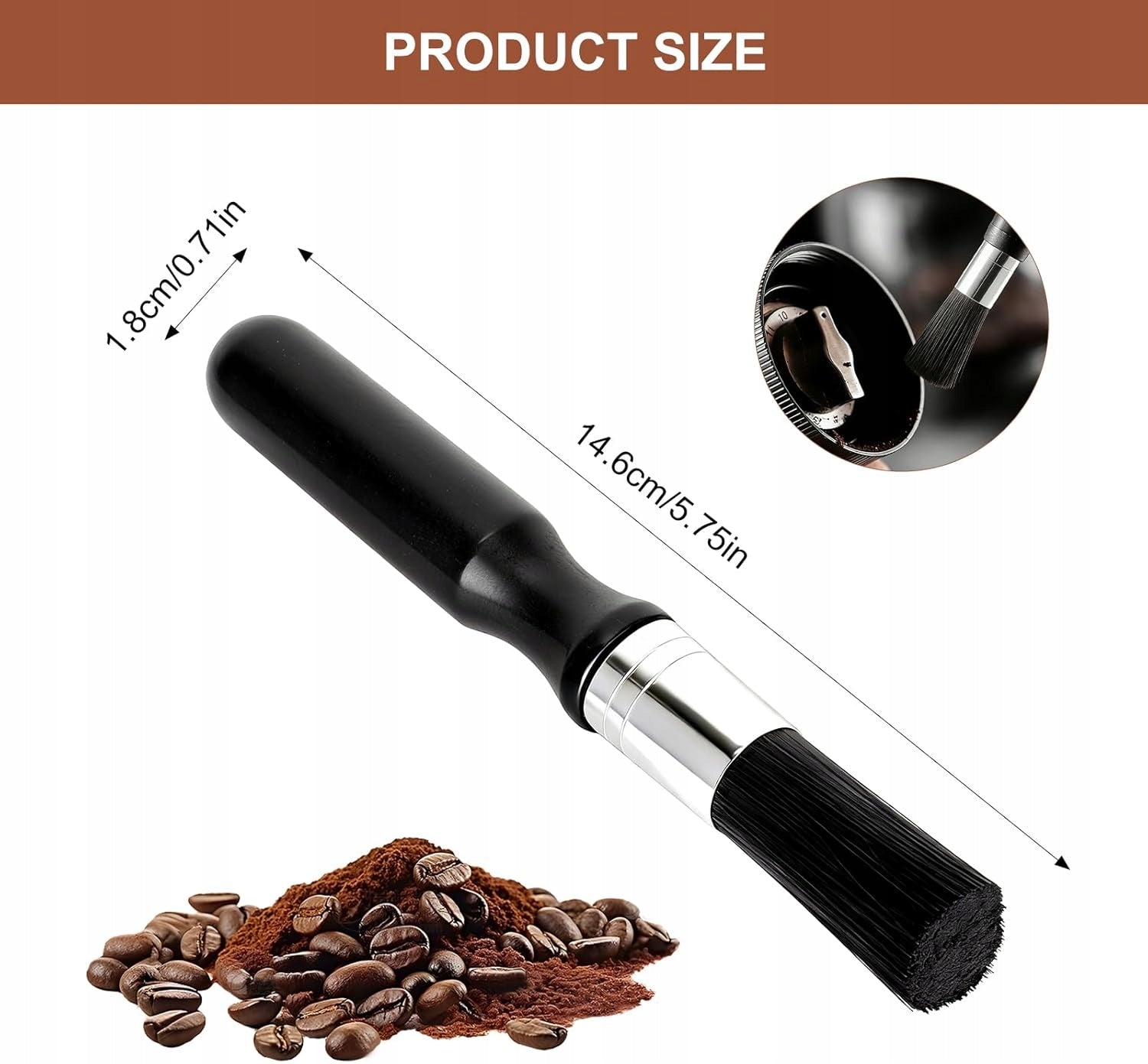 BARISTA BRUSHES SET OF 2 FOR ESPRESSO COFFEE CLEANING Manufacturer code PĘDZLE BARISTA ZESTAW CZYSZCZENIE KAWY E