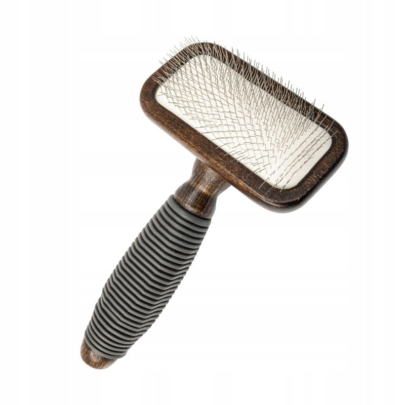 BARRY KING Rectangular poodle brush, beech, steel, TPR, 11x16,9cm