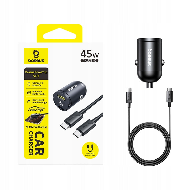 BASEUS CAR CHARGER USB-C 45W PD QC FAST CHARGING FOR PHONE