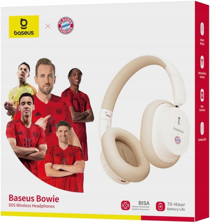 BASEUS D05 BLUETOOTH HEADPHONES 50H FC BAYERN MUNCHEN Packaging status original