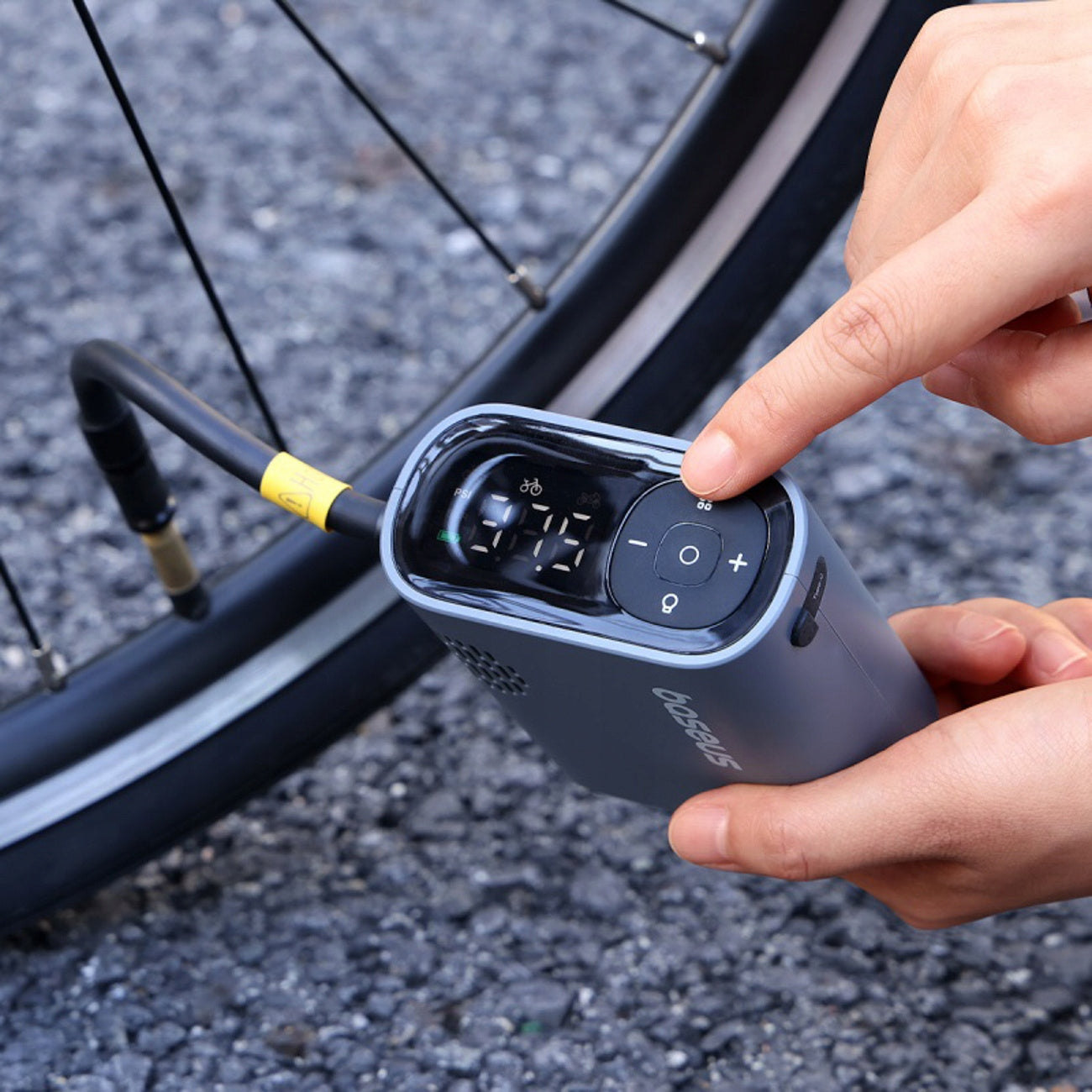 BASEUS ELECTRIC BICYCLE PUMP WIRELESS FOR BICYCLE BALL FLASHLIGHT Packaging status original