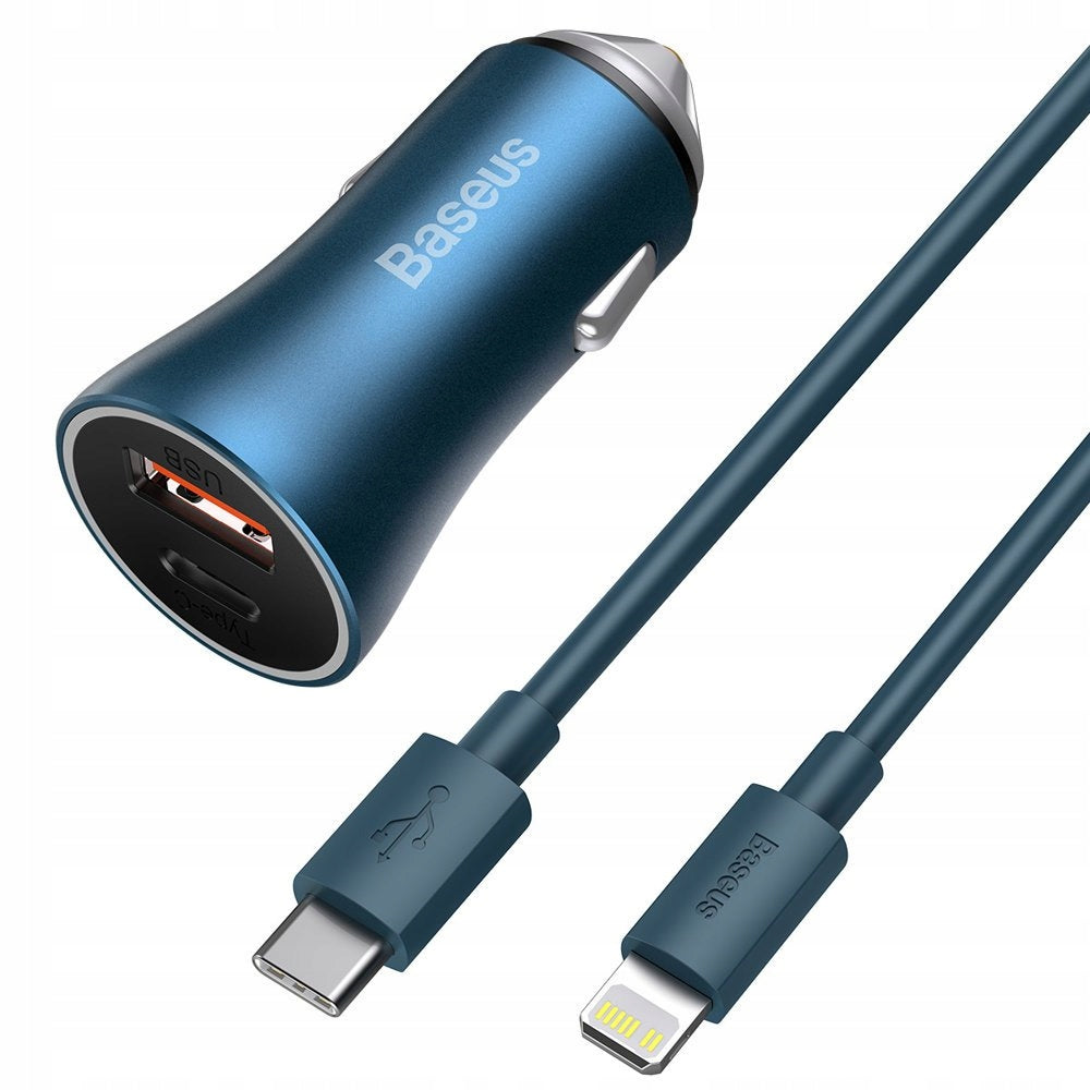 BASEUS FAST CAR CHARGER FOR USB C USB PHONE STRONG 40W PD QC Packaging status original