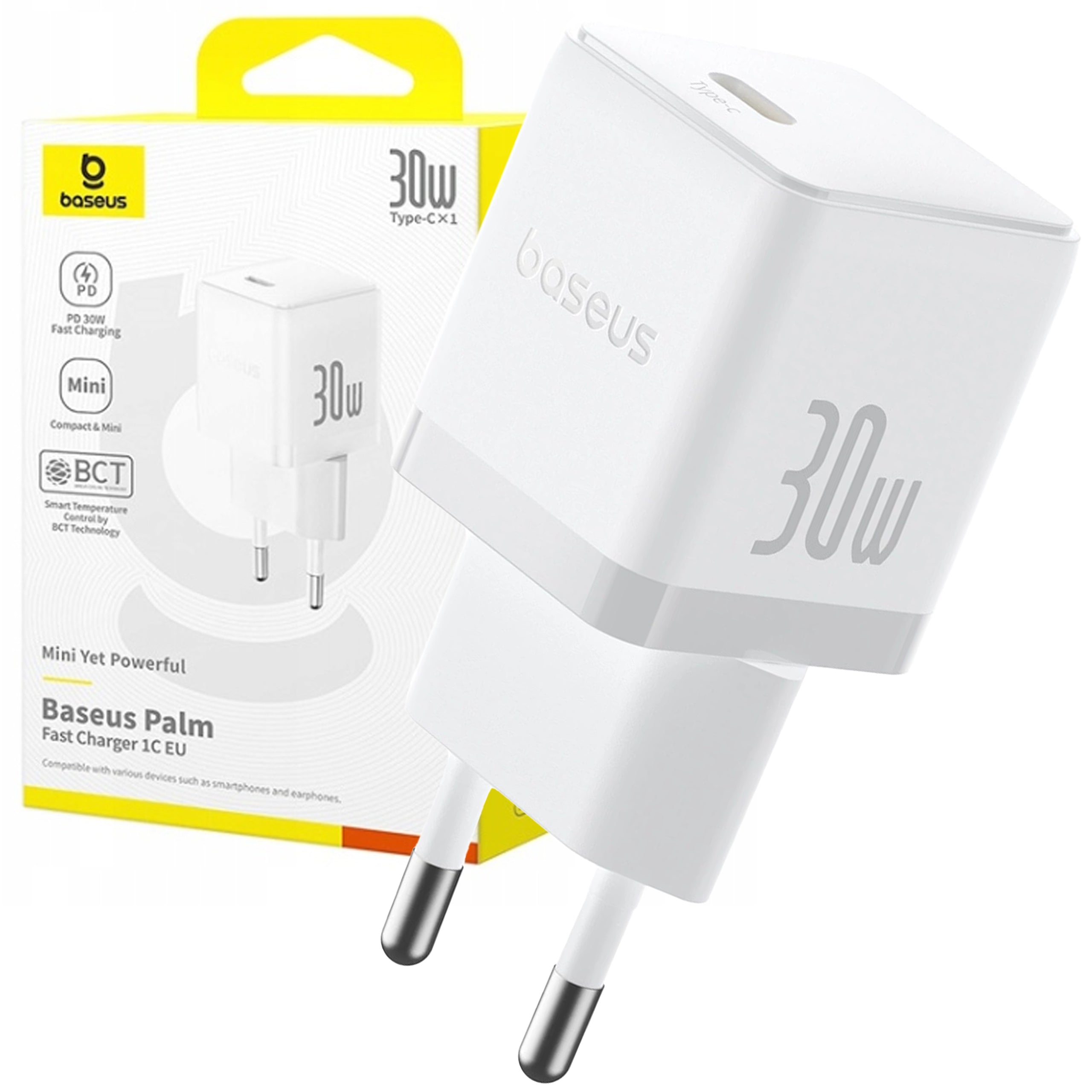 BASEUS FAST CHARGER 30W USB-C TYPC PD QC FOR PHONE CHARGING