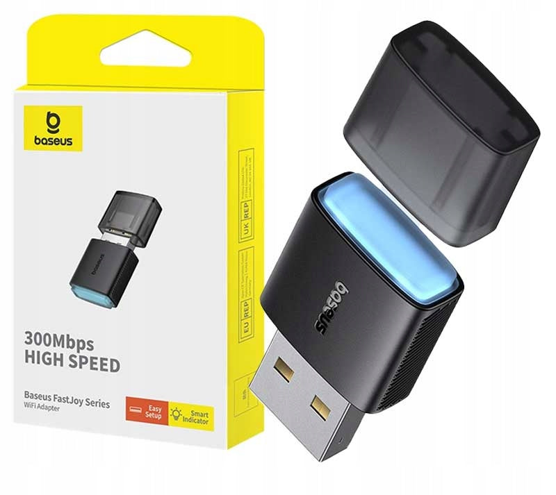 BASEUS FAST USB NETWORK CARD EXTERNAL WIFI 300Mbps 2,4GHz WITH HOTSPOT