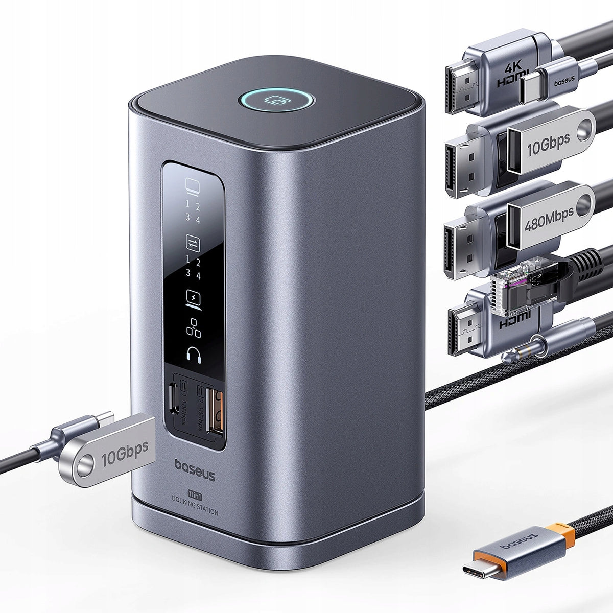 BASEUS HUB 11IN1 DOCKING STATION FOR COMPUTER USB-C 2XHDMI 4K 2XDP USB-C PD Manufacturer code B0112701