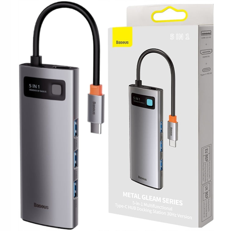 BASEUS HUB USB-C 5IN1 HDMI ADAPTER 4K USB 3.0 PD 100W DOCKING STATION