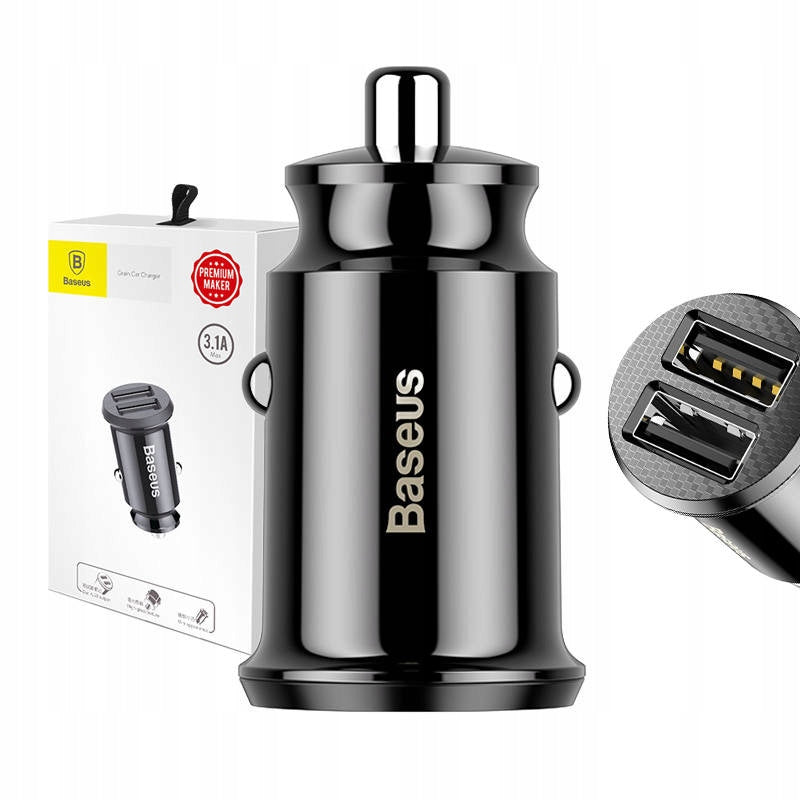 BASEUS UNIVERSAL FAST CAR CHARGER 2X USB 5V 3.1A ILLUMINATED