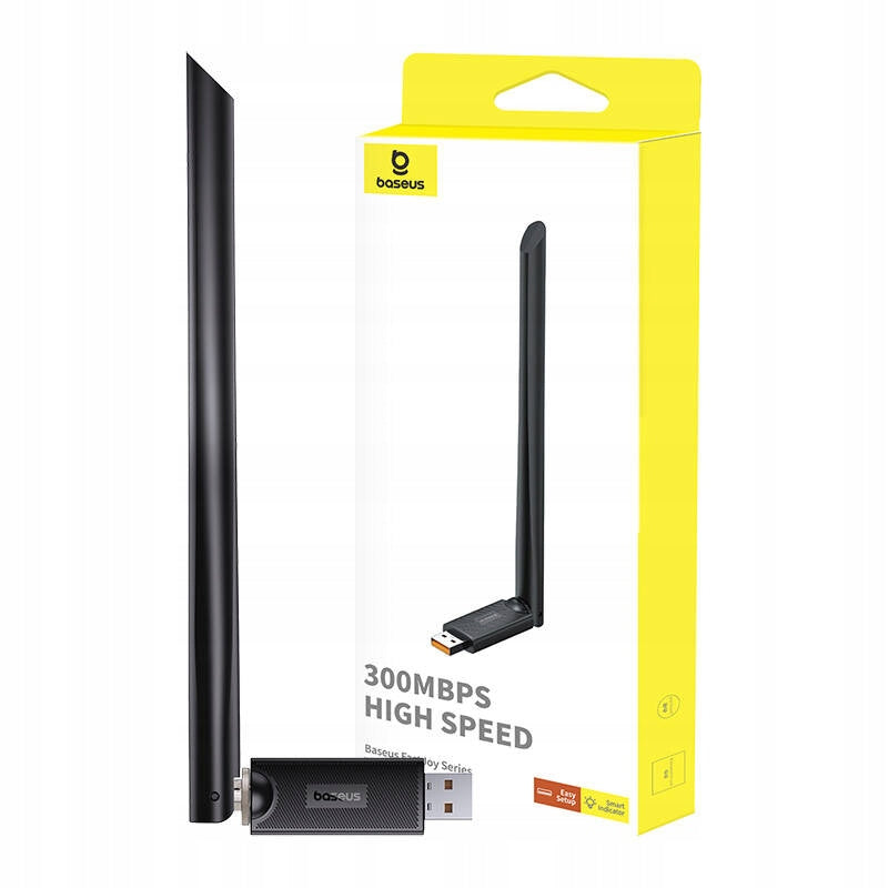 BASEUS USB NETWORK CARD EXTERNAL WIFI 300Mbps 2,4GHz WITH HOTSPOT ANTENNA