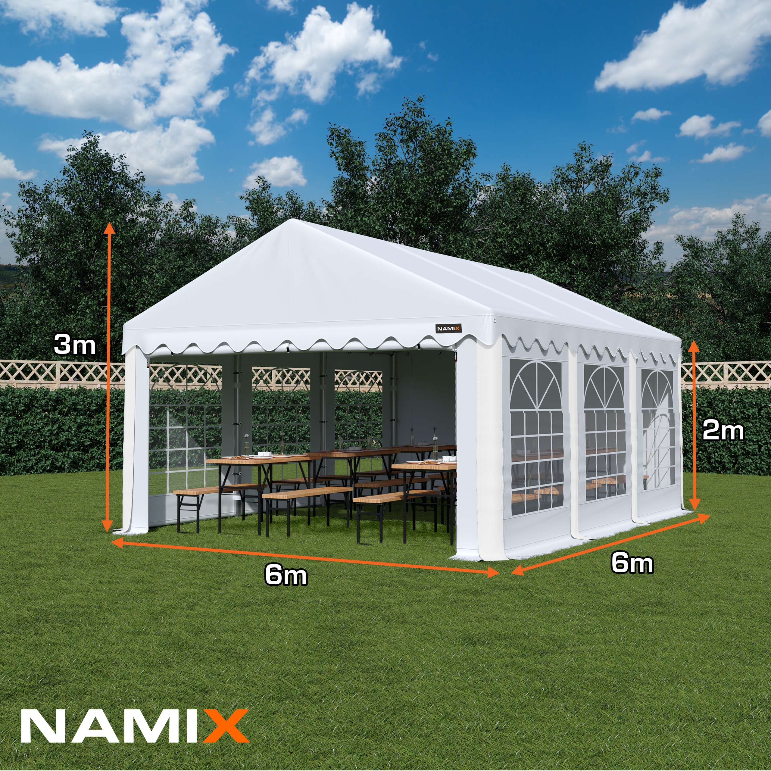 BASIC 6x6 Garden Party Tent VARIOUS COLORS + SIDE WALLS FREEBIE Packaging status original