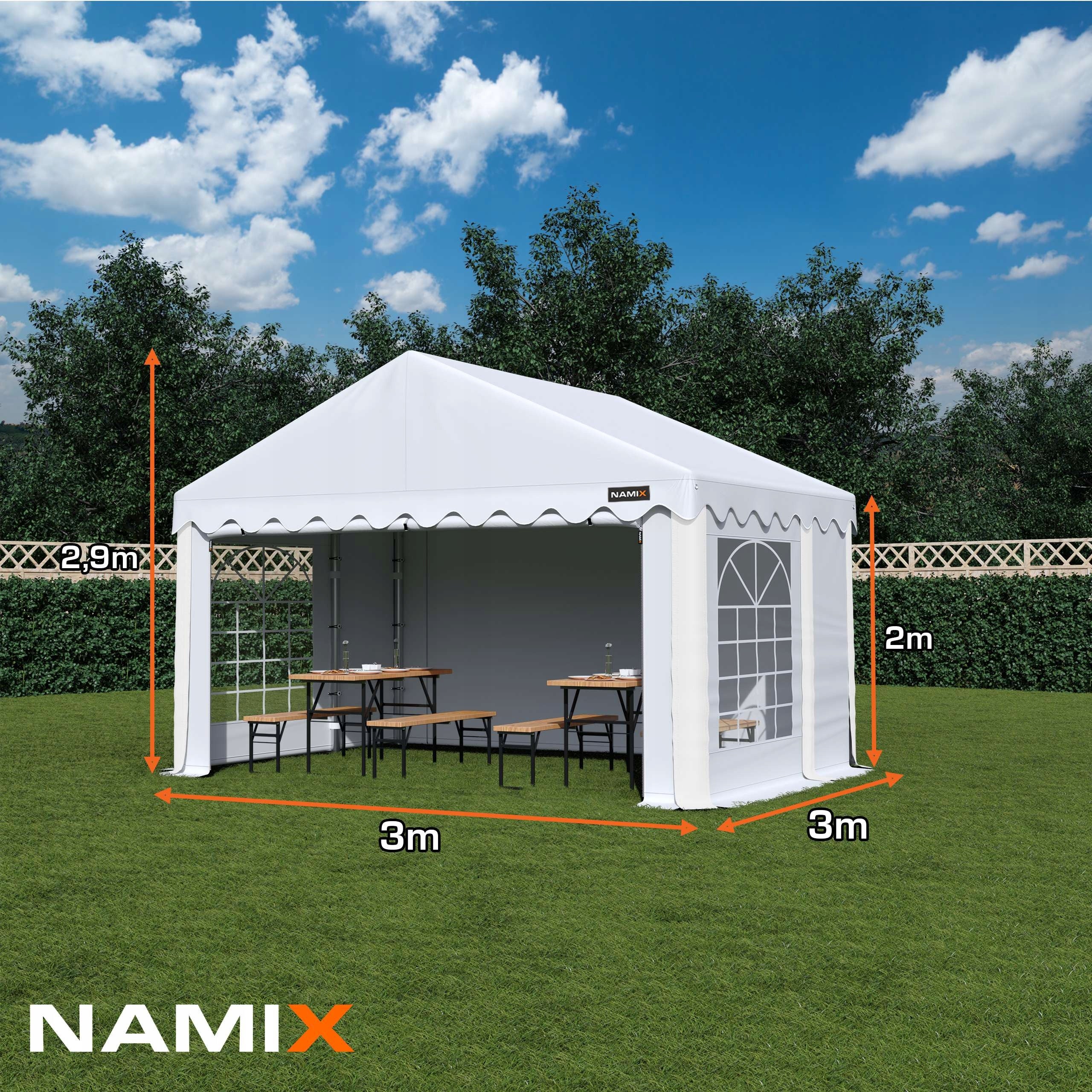 BASIC TENT 3x3 Party Garden VARIOUS COLORS EAN (GTIN) 5906063840117