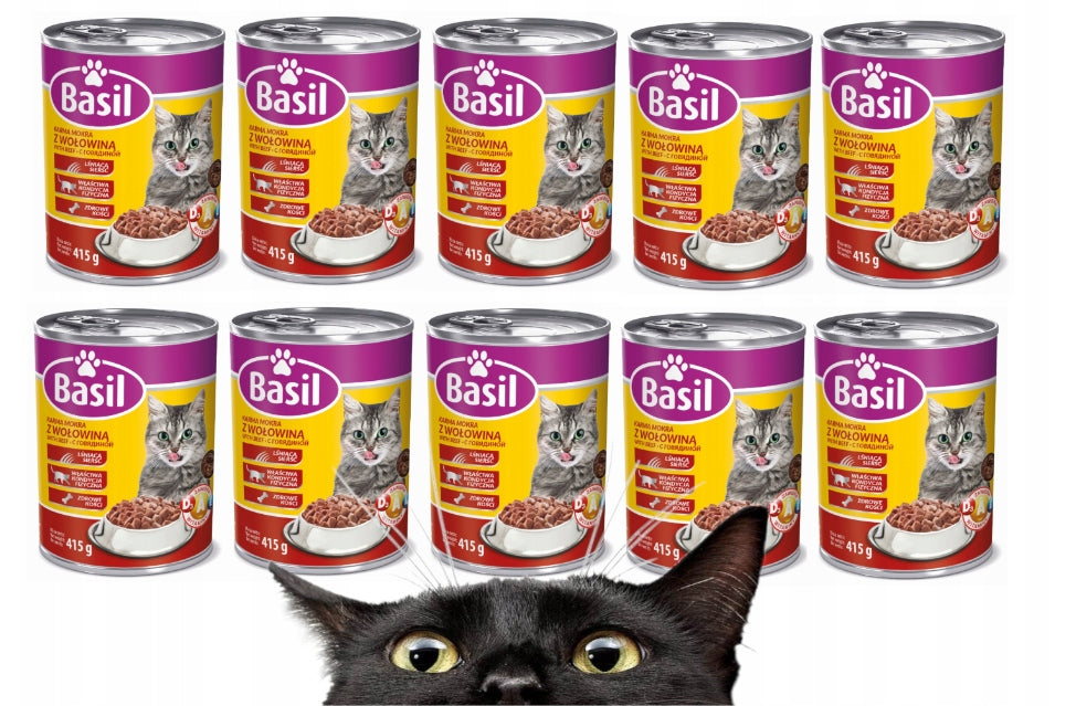 BASIL CAT FOOD WITH BEEF 415G Brand Basil
