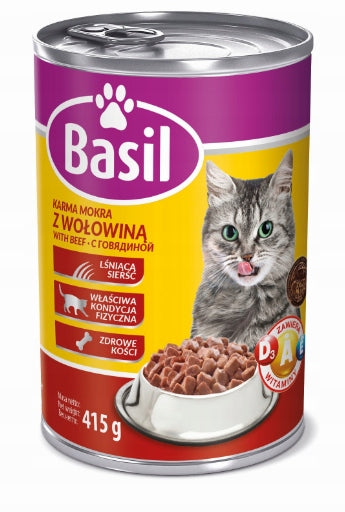 BASIL CAT FOOD WITH BEEF 415G