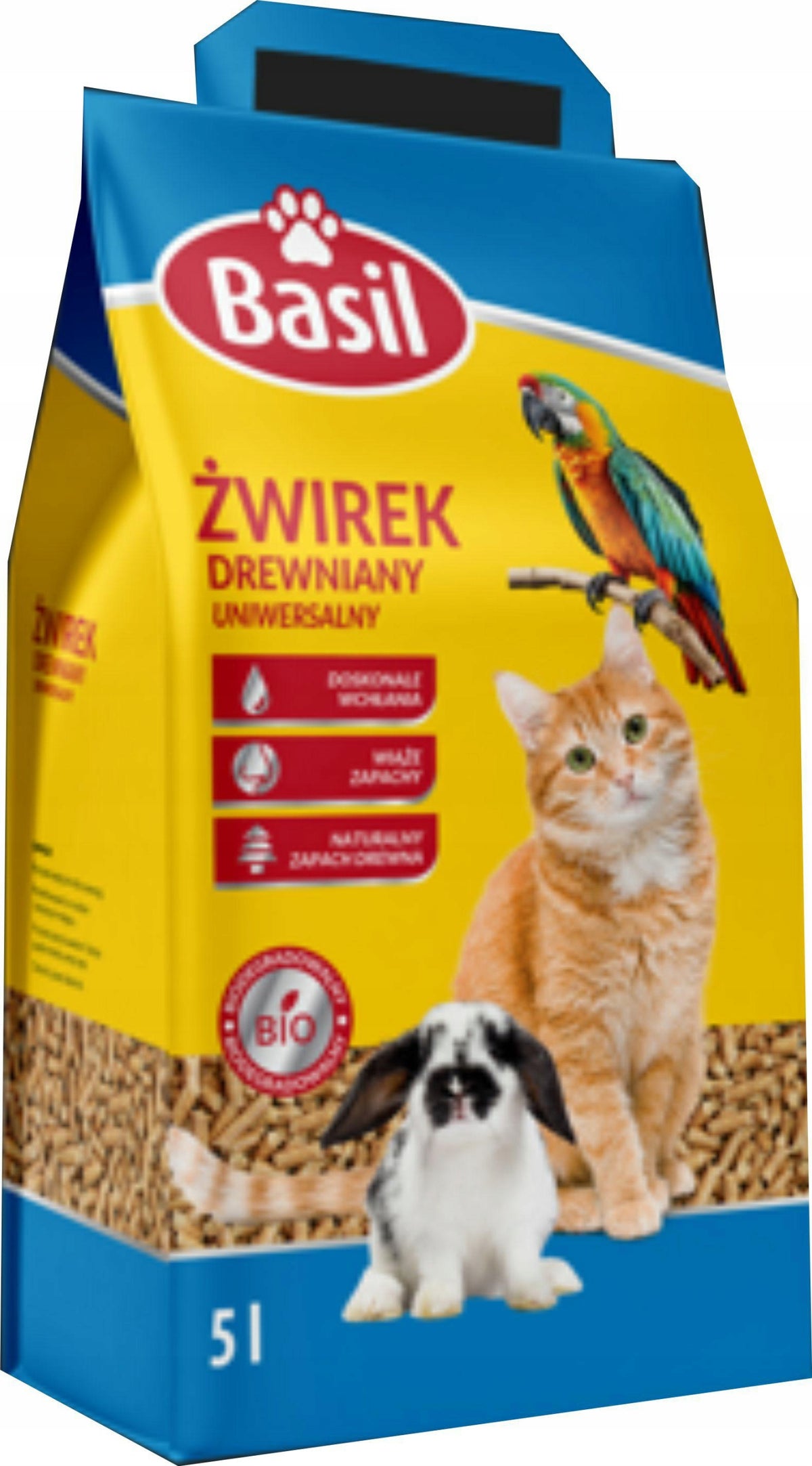 BASIL UNIVERSAL WOODEN LITTER 5L FOR CAT