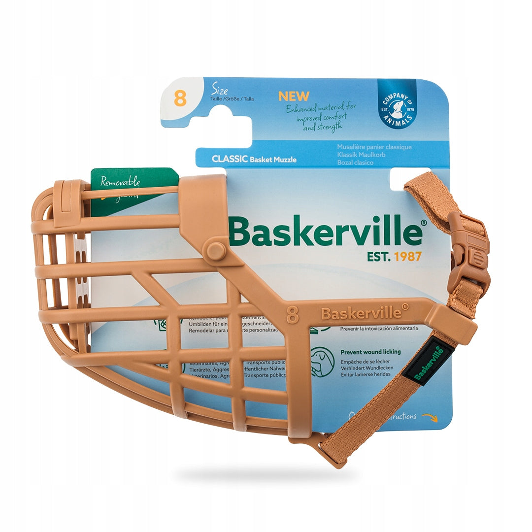 BASKERVILLE CLASSIC 8 Physiological muzzle for Dog with COVER L/32cm