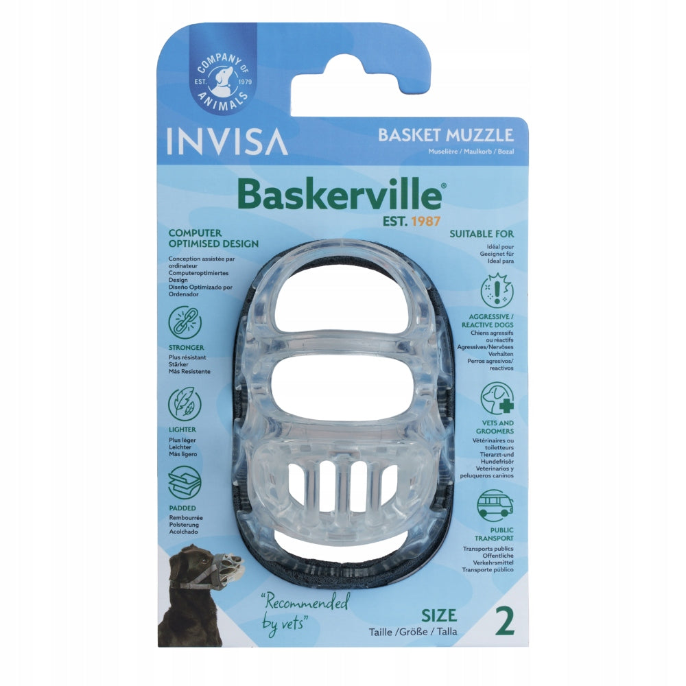 BASKERVILLE INVISA 2 Physiological muzzle for Dog Transparent 23/8cm Manufacturer code 66160ZG1