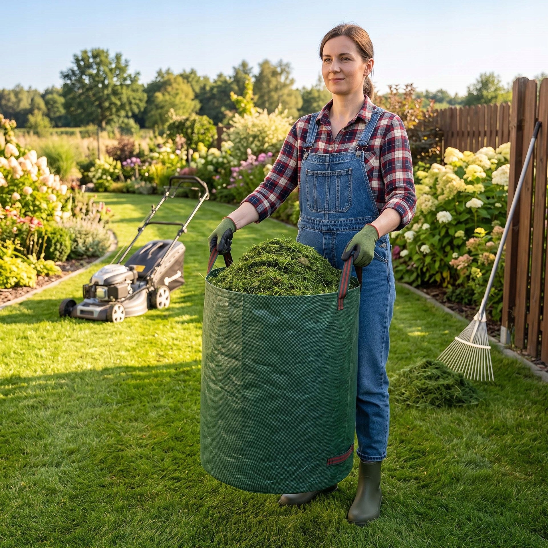 BASKET 300L LEAF WASTE GARDEN GRASS FOLDING BAG LARGE WITH HANDLES Brand Springos