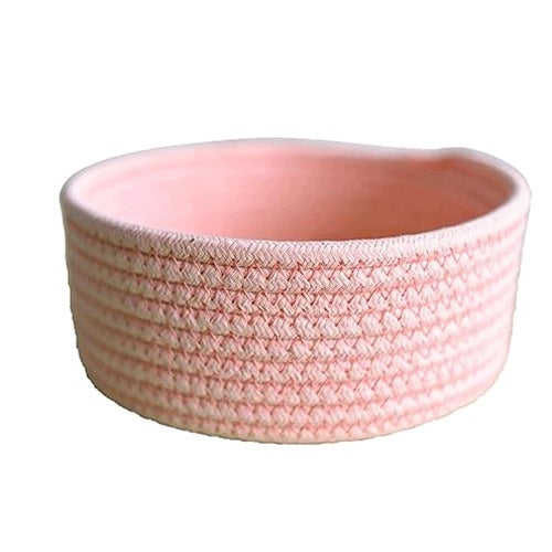 BASKET BRAIDED COTTON ROUND ORGANIZER FOR CHILDREN BEDROOM ROOM