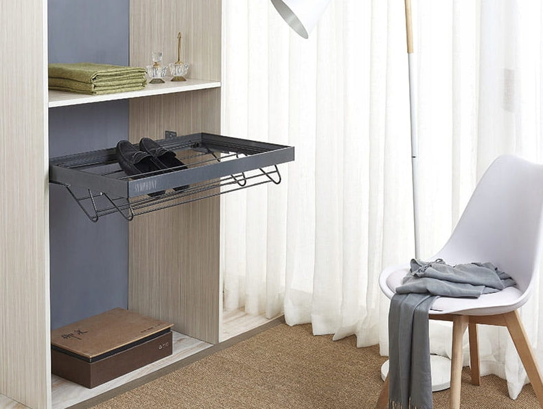 BASKET PULL-OUT SHOE SHELF FOR WARDROBE SYMPHONY 600 60CM WB-666 P35 ANTHRACITE Manufacturer code 25812