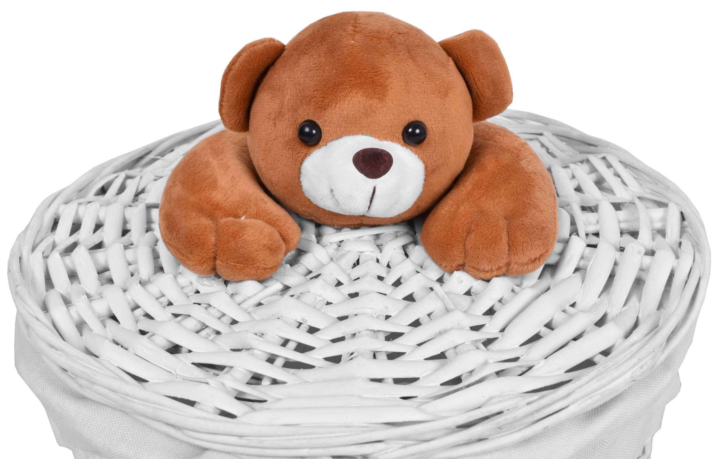 BASKET WICKER CONTAINER WHITE FOR TOYS LAUNDRY DIAPERS TRUNK BEAR 15L Kind basket