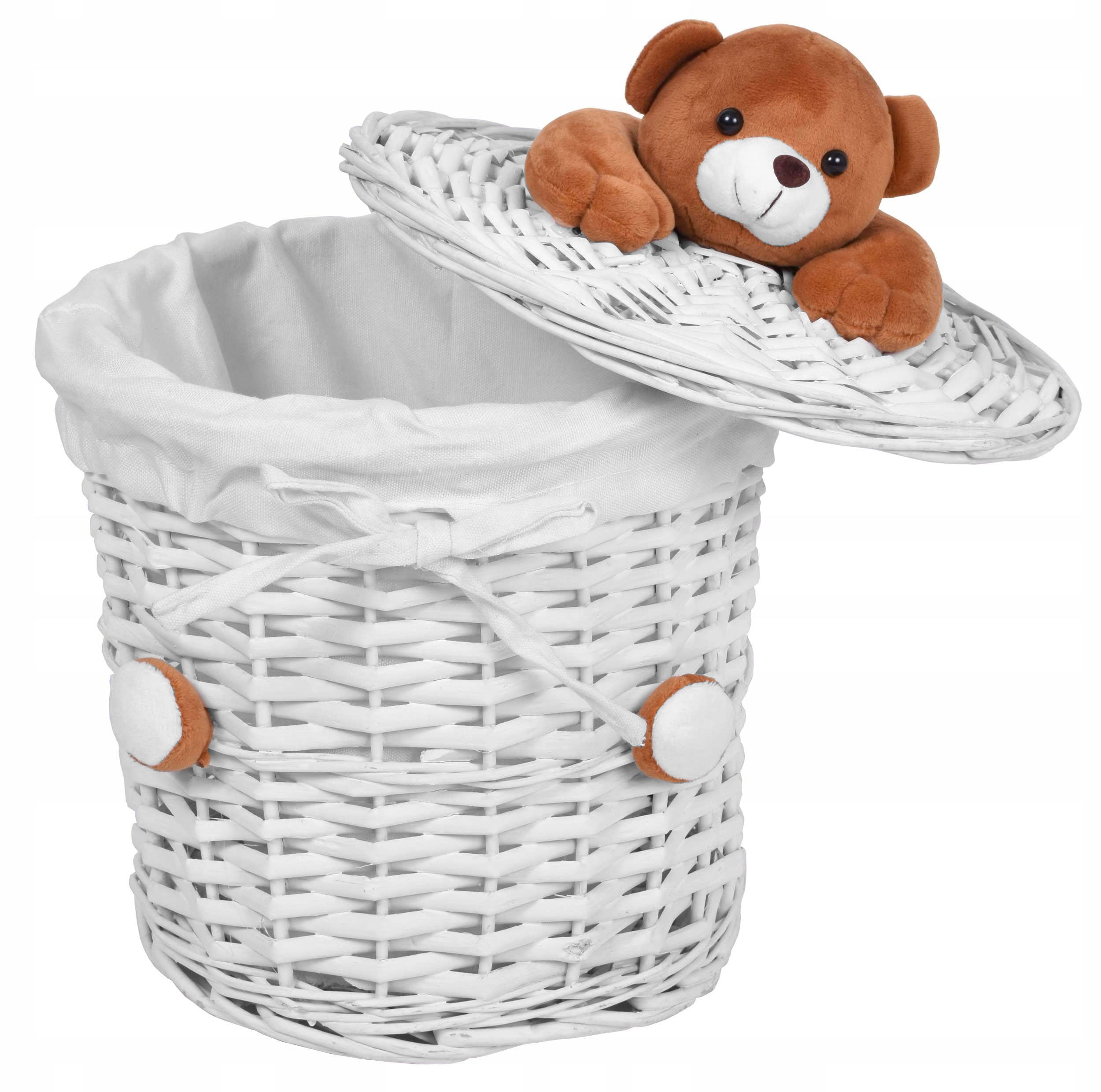 BASKET WICKER CONTAINER WHITE FOR TOYS LAUNDRY DIAPERS TRUNK BEAR 15L Manufacturer code 5902340305003