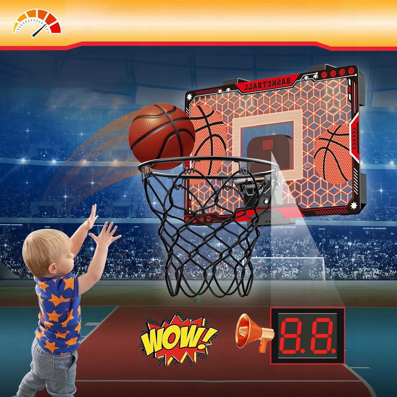 BASKETBALL BOARD BASKET INTERACTIVE LED KIDS COUNTING POINTS SOUND Brand no brand
