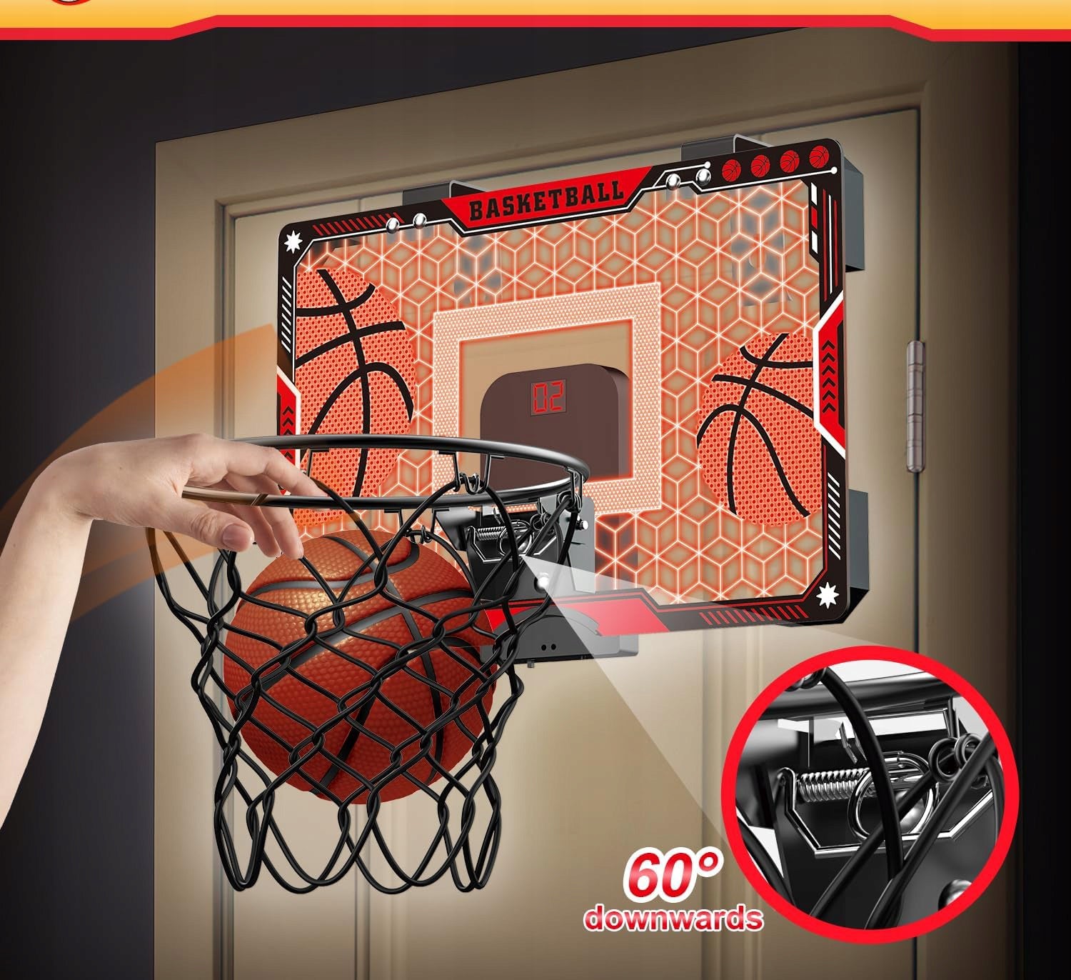 BASKETBALL BOARD BASKET INTERACTIVE LED KIDS COUNTING POINTS SOUND EAN (GTIN) 6978019572105
