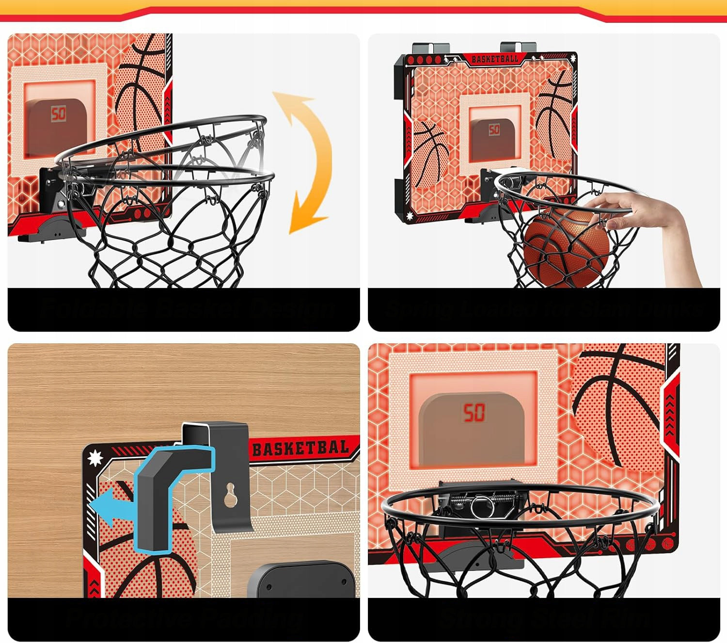 BASKETBALL BOARD BASKET INTERACTIVE LED KIDS COUNTING POINTS SOUND Kind basketball set