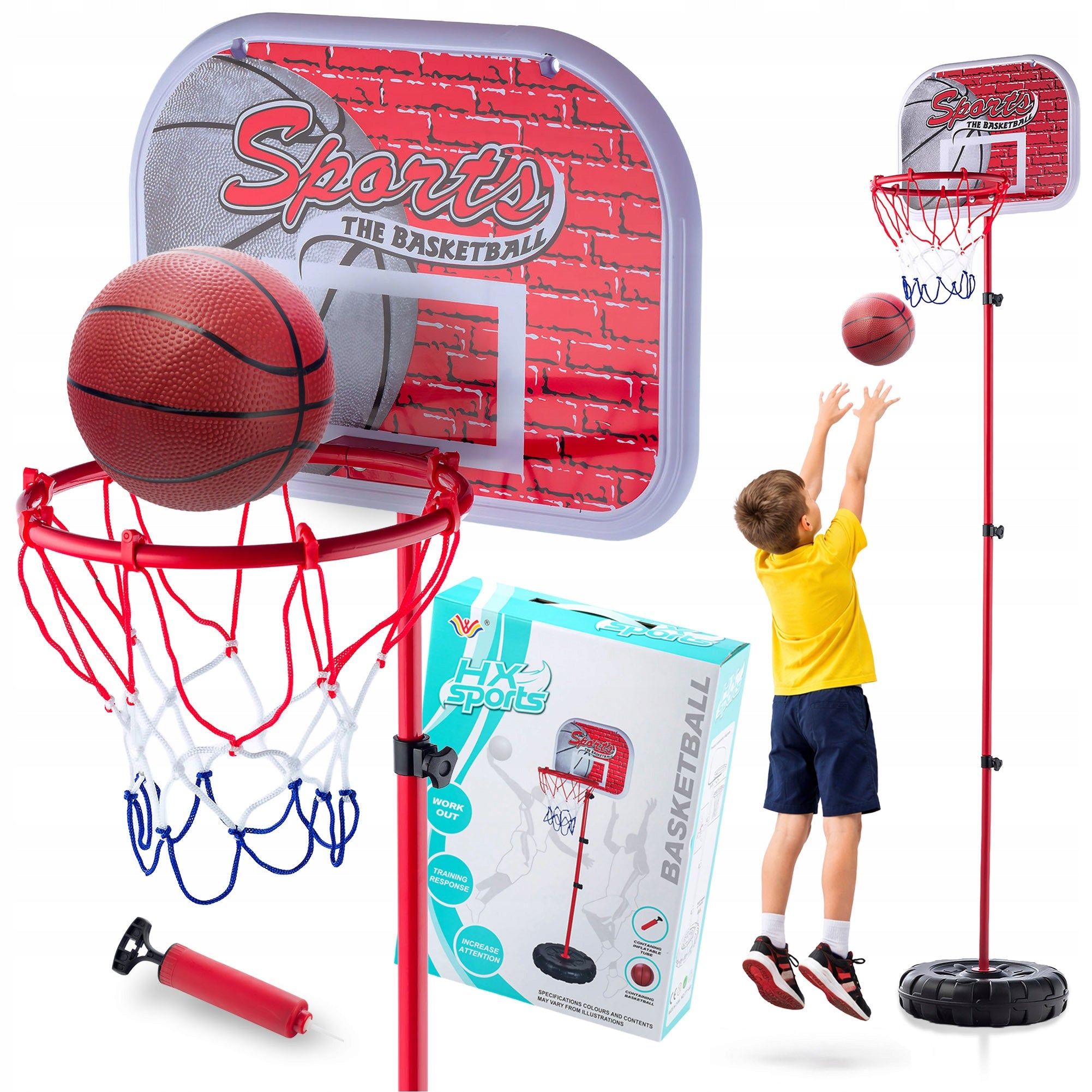BASKETBALL FOR KIDS ADJUSTABLE BASKETBALL GAME SET + akcesoria HIT