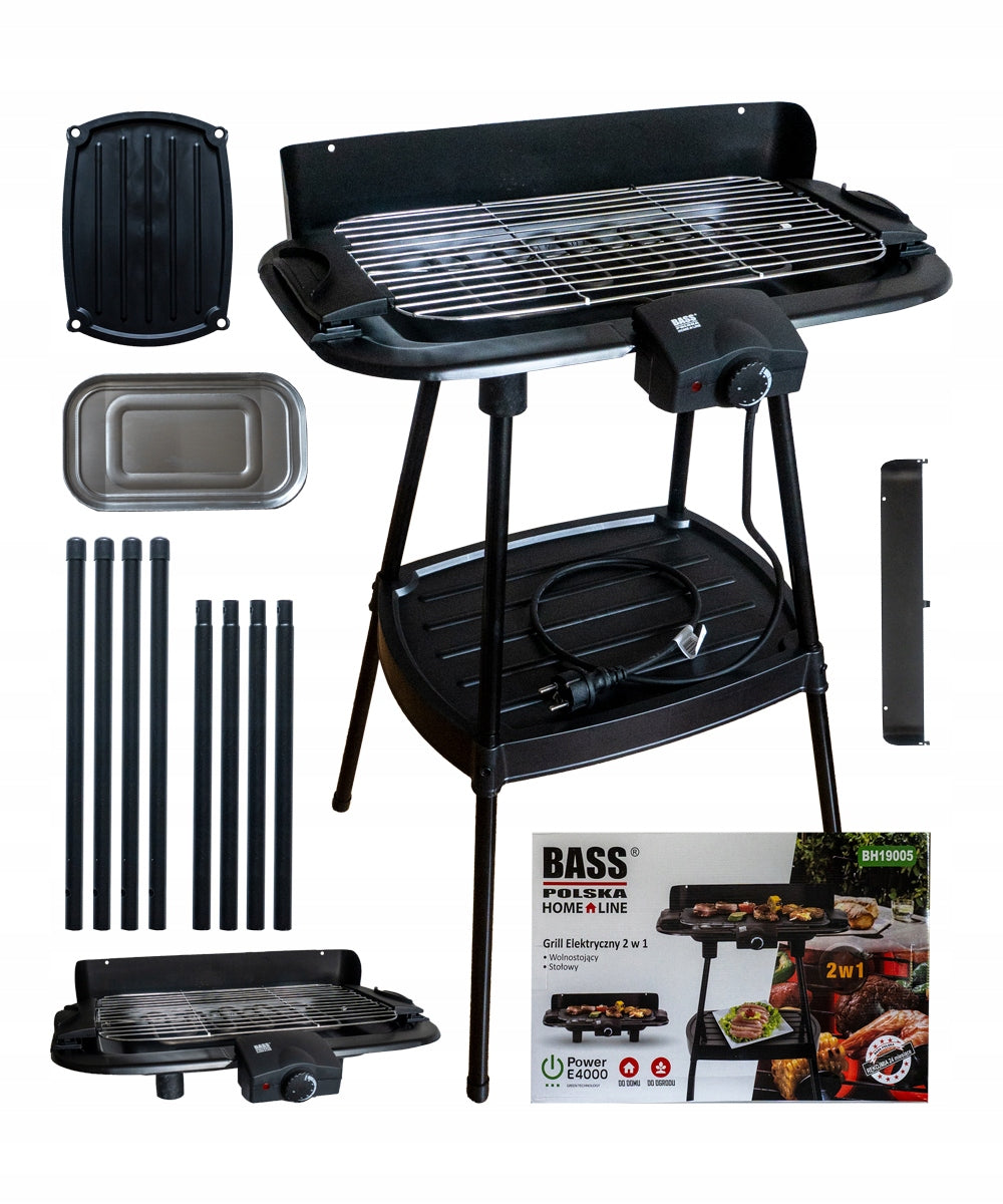 BASS ELECTRIC GARDEN GRILL STANDING 2800W 2in1 UNIVERSAL FREE-STANDING