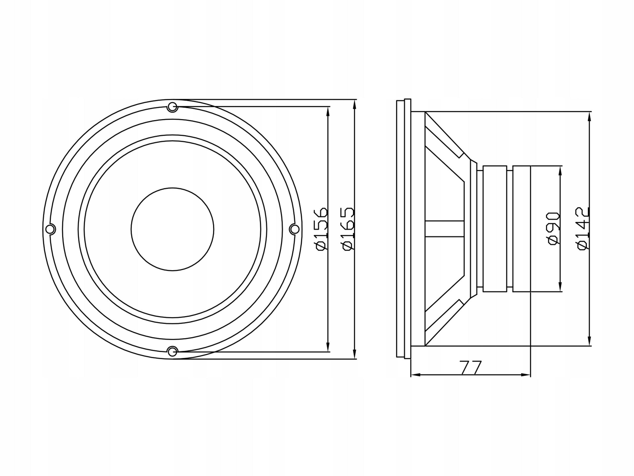BASS SPEAKER WOOFER GDN 200W 165mm WOOFER SINGLE WAY GDN16 Manufacturer code 9535#