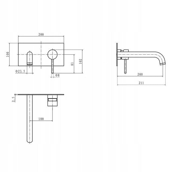 Waschtischarmatur Silla SEM-1095B, ​​​​schwarz 