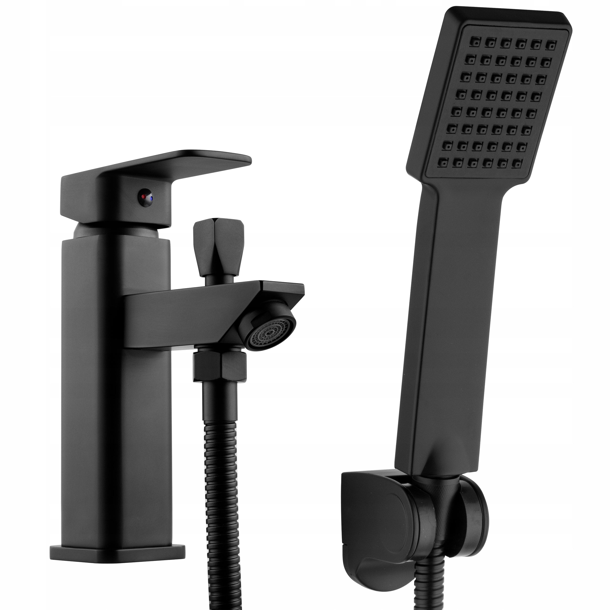 Badezimmerarmatur mit Handbrause, schwarz matt 