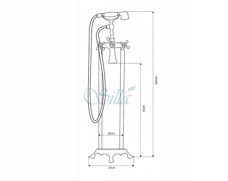 Freistehender Badarmatur Silla S-1071V 