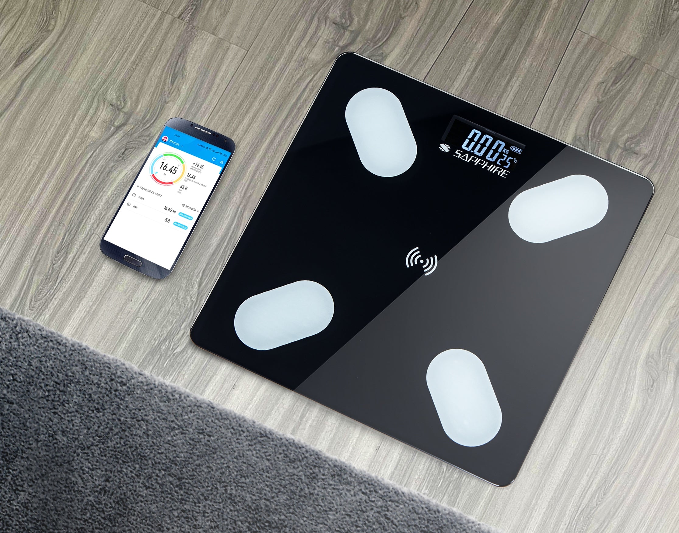 BATHROOM ANALYSIS SCALE SAPPHIRE SMART electronic 180KG APPLICATION EAN (GTIN) 5903228927560