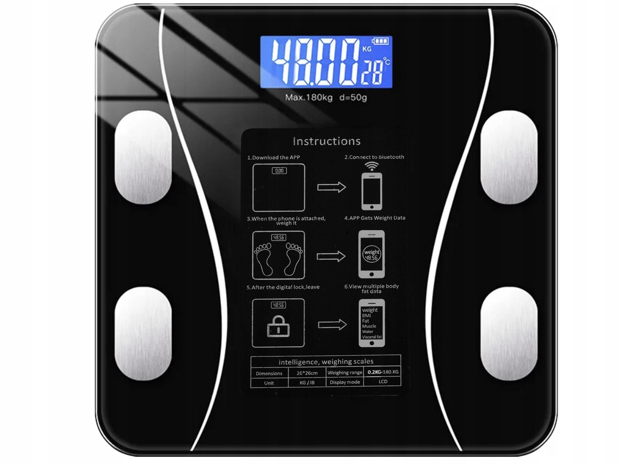 BATHROOM ANALYTICAL SCALE BLUETOOTH ELECTRONIC BT SMART 180KG