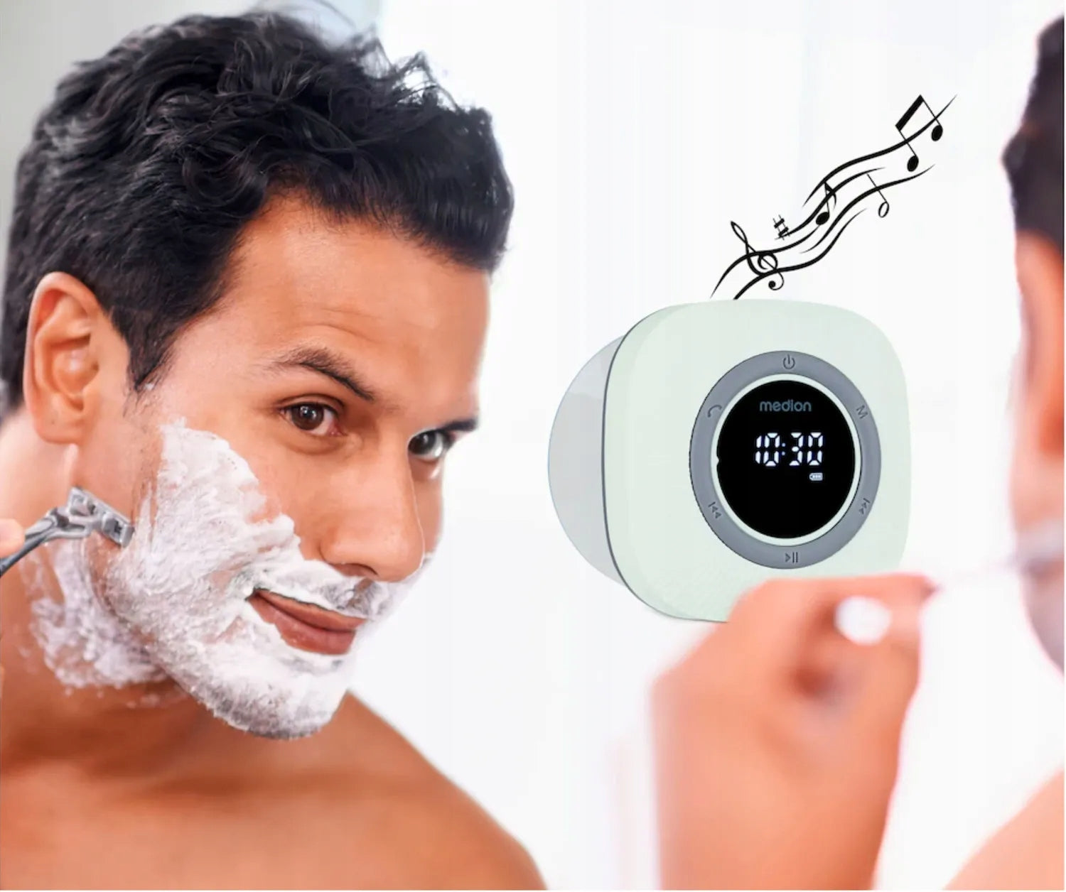 BATHROOM BLUETOOTH SPEAKER MD43881 FM RADIO IPX6 for shower green Packaging status original