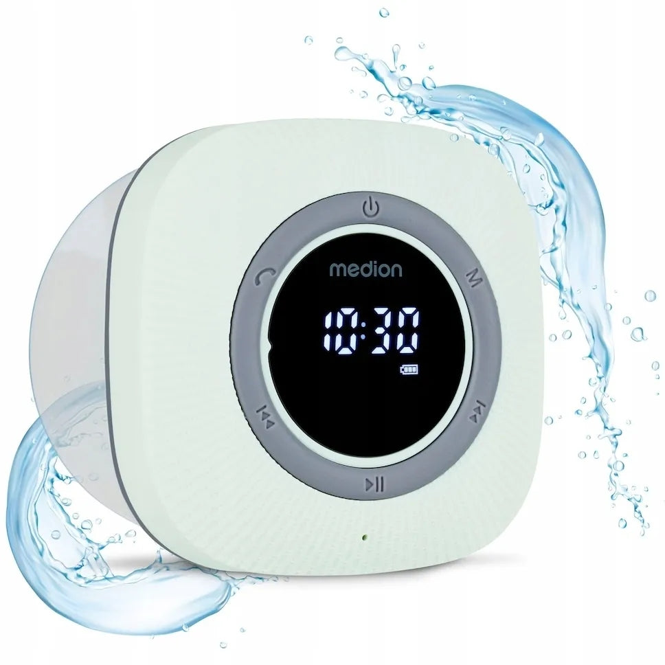 BATHROOM BLUETOOTH SPEAKER MD43881 FM RADIO IPX6 for shower green