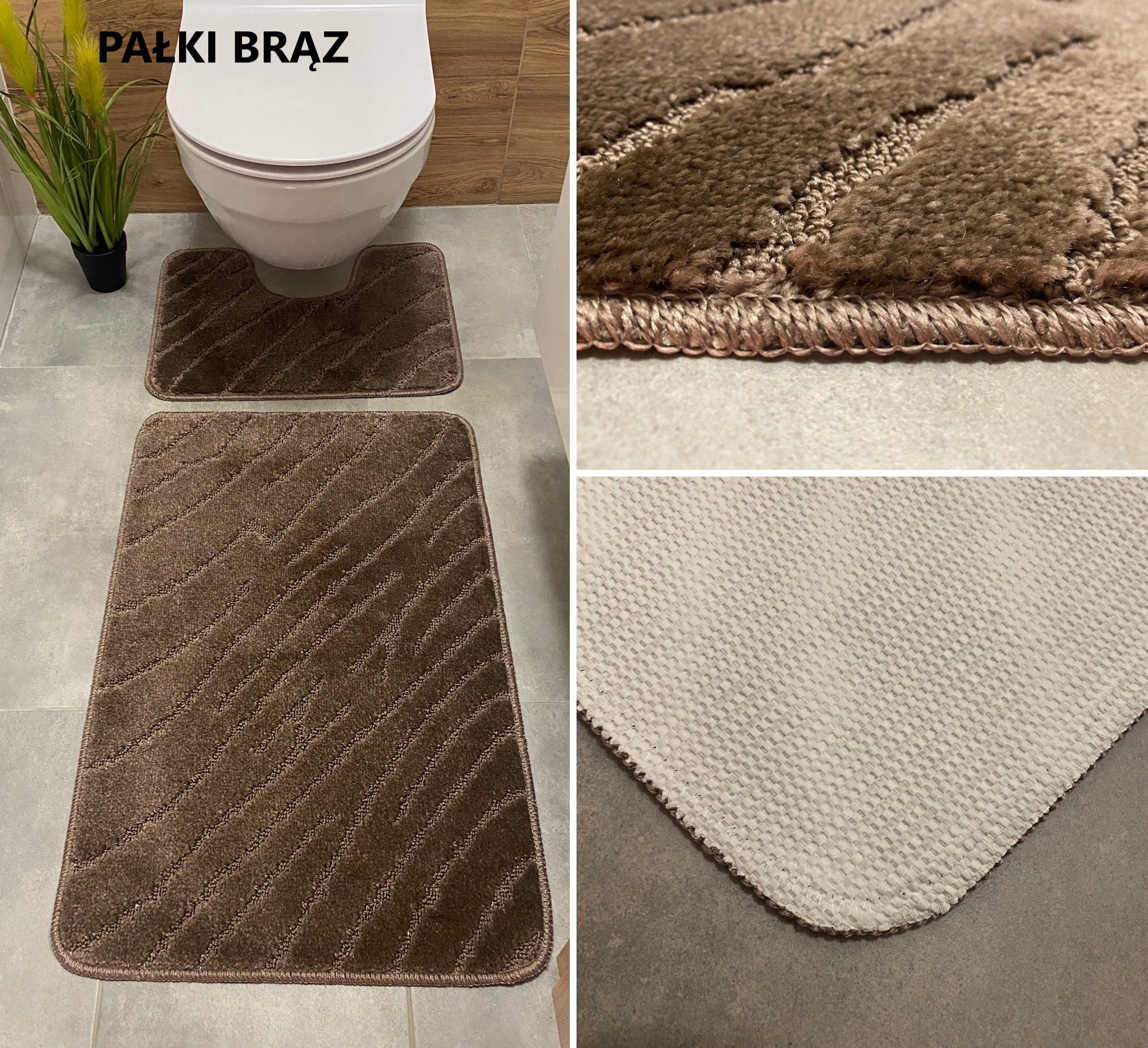 BATHROOM CARPET 2 PARTS ANTI-SLIP MIX OF PATTERNS Brand Sindbad
