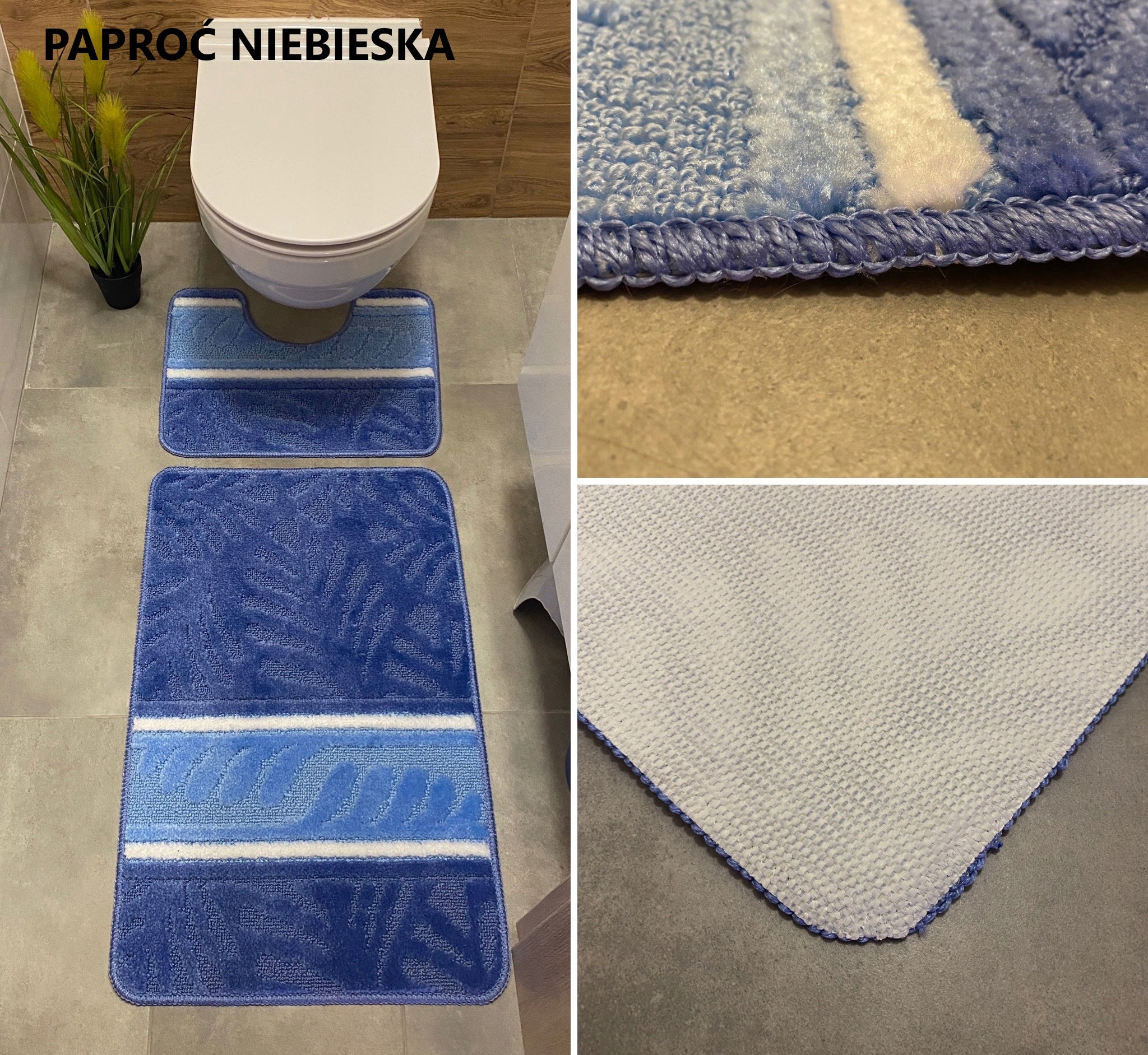 BATHROOM CARPET 2 PARTS ANTI-SLIP MIX OF PATTERNS Material polypropylene