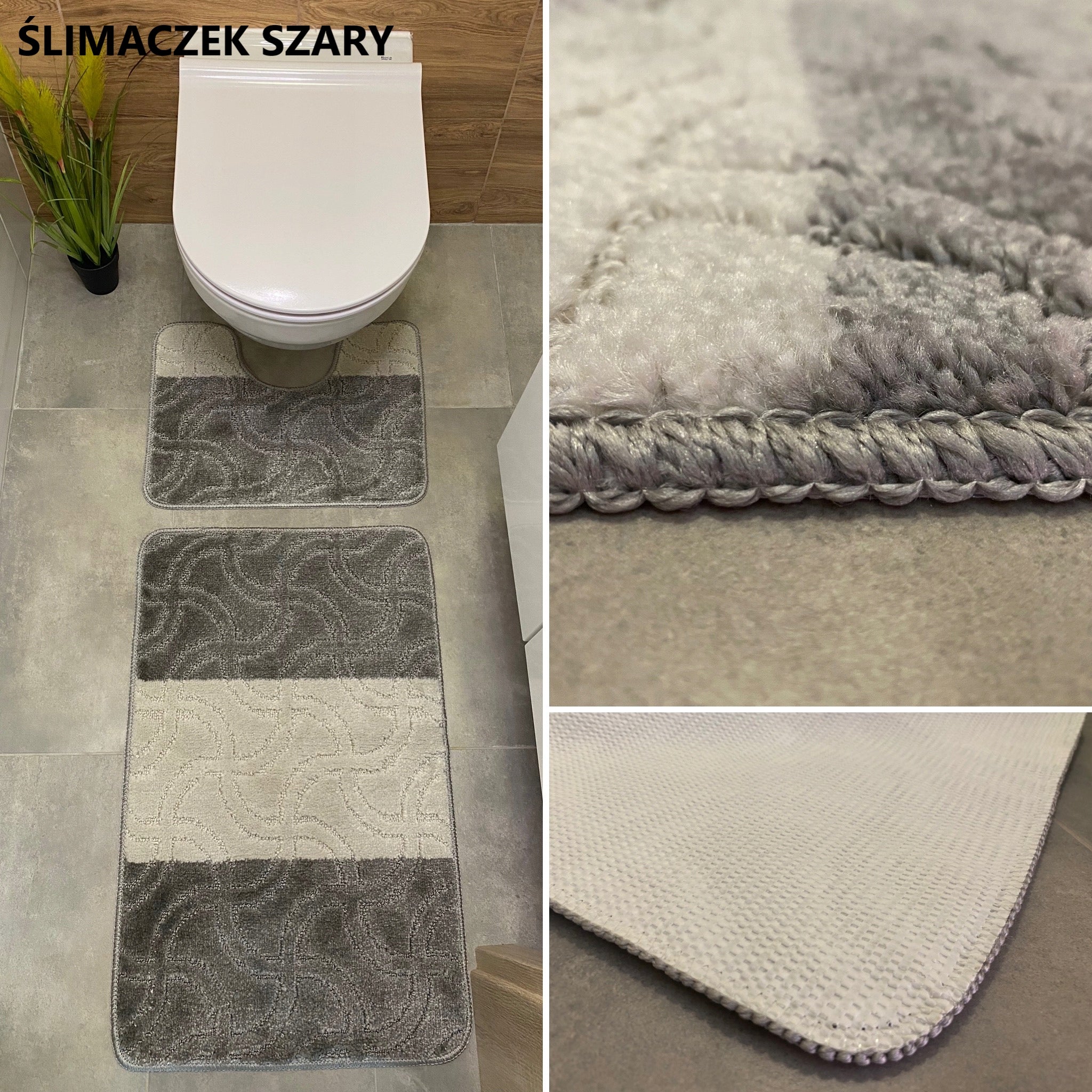 BATHROOM CARPET 2 PARTS ANTI-SLIP MIX OF PATTERNS Product width 50 cm