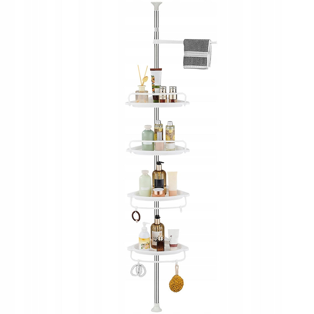BATHROOM CORNER SHOWER SHELF TELESCOPIC COSMETIC ORGANIZER