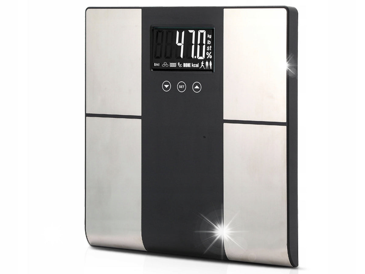 BATHROOM ELECTRONIC SCALE ANALYTICAL MEASUREMENT OF MUSCLE WATER FAT 225KG