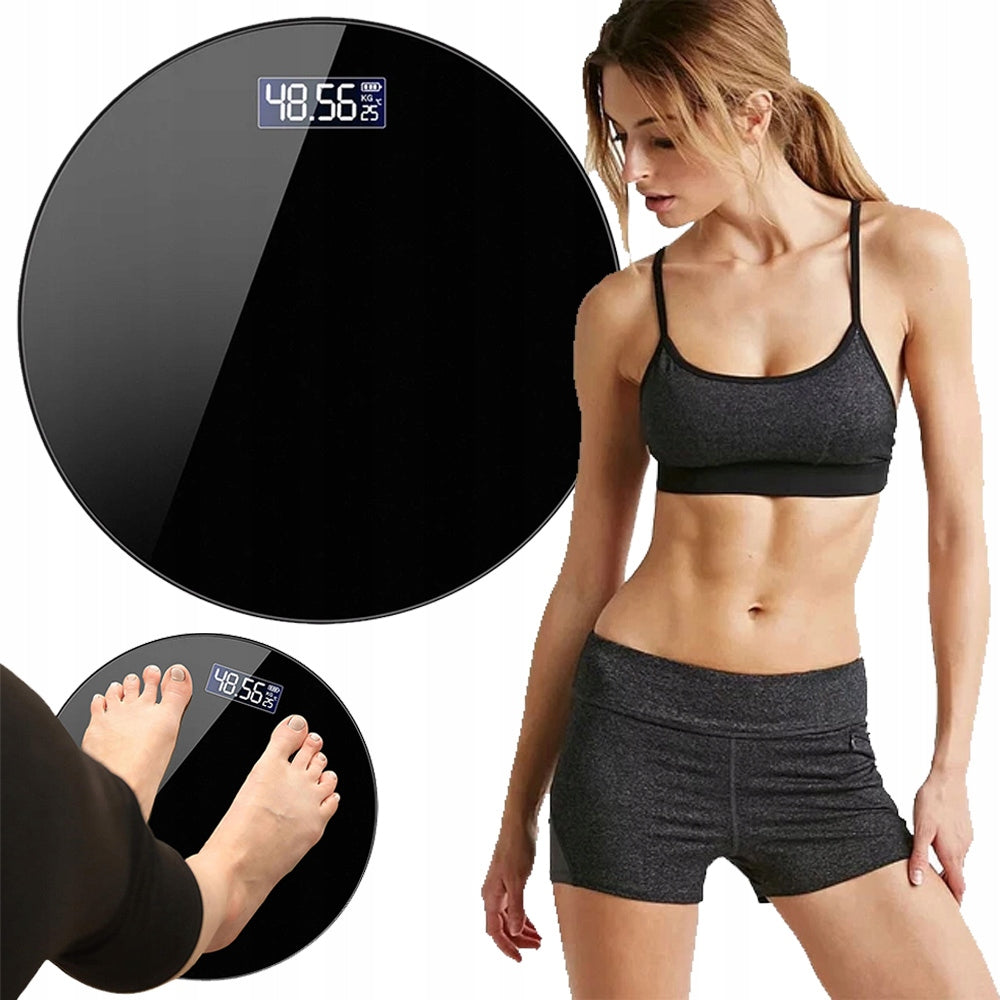 BATHROOM GLASS SCALE 180KG ELECTRONIC PRECISION BLACK LCD