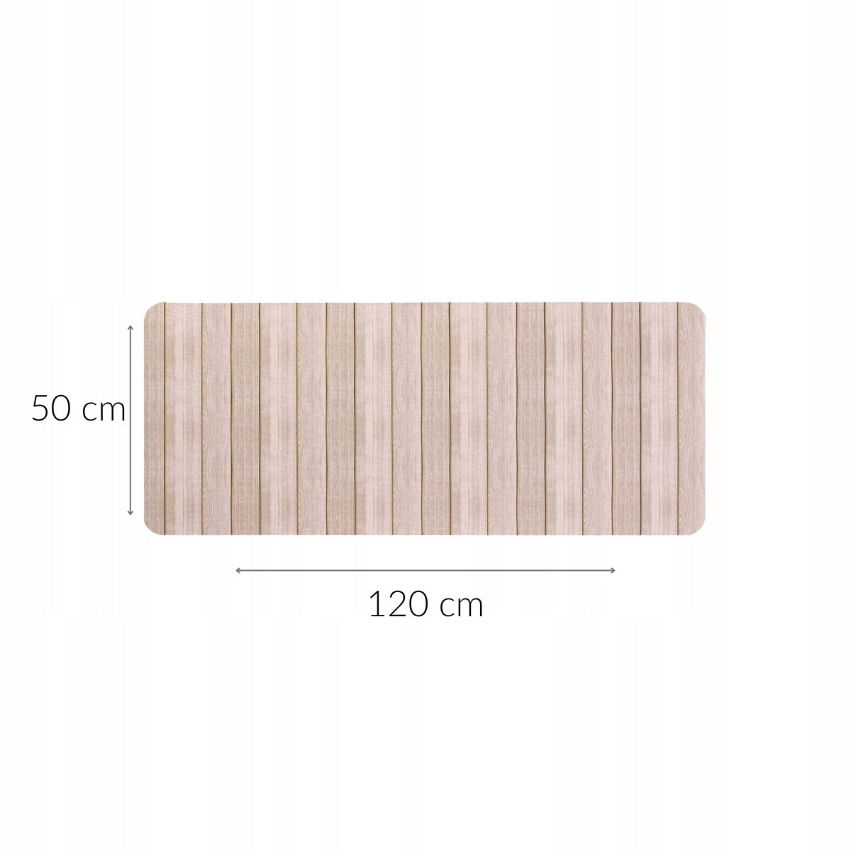 BATHROOM MAT BEIGE OBLONG RUG WITH ABSORBENT PATTERN 50 X 120 CM Length 120 cm