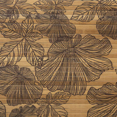 BATHROOM MAT Blackflora BAMBOO 50x80 cm Length 50 cm