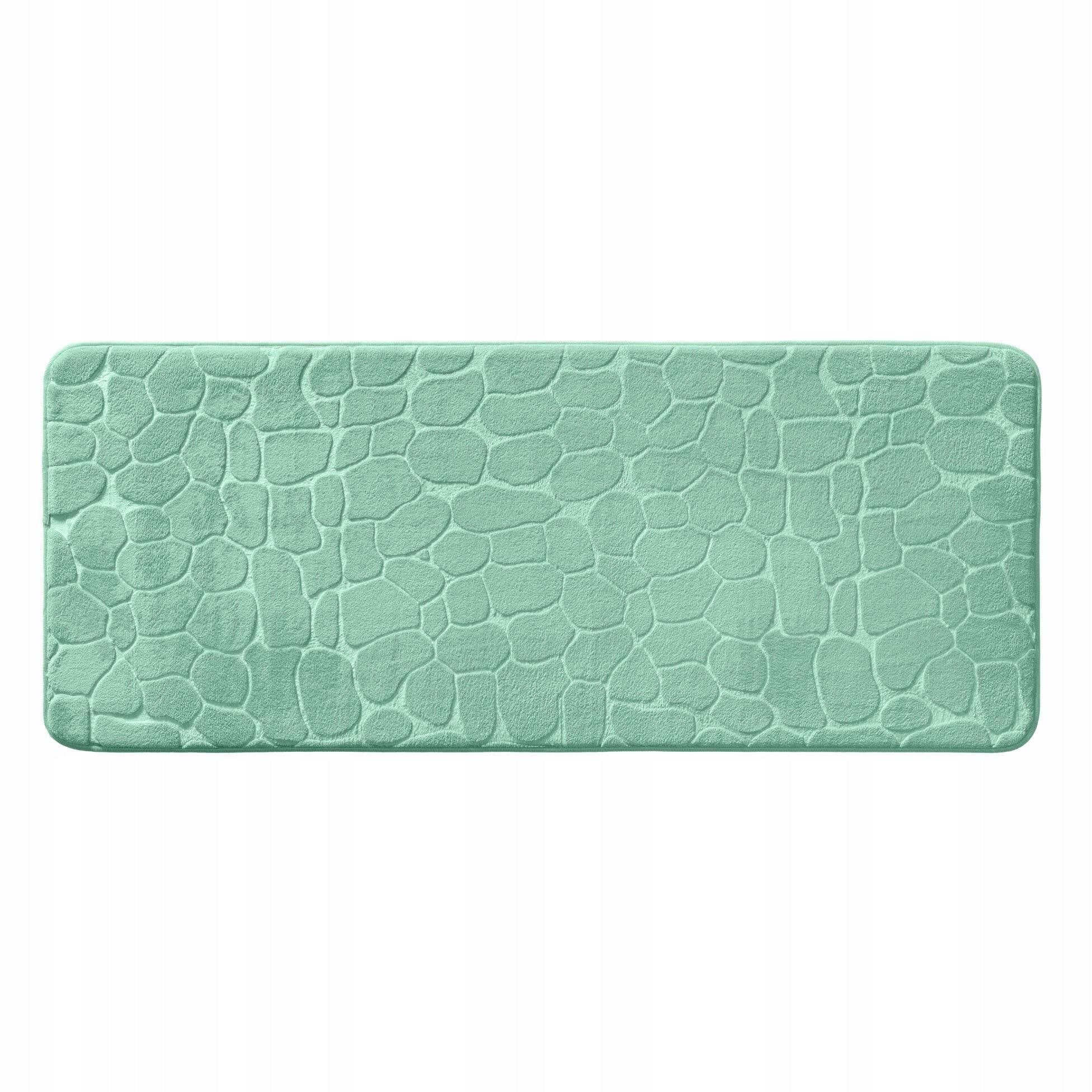 BATHROOM MAT GREEN NON-SLIP RUG EMBOSSED PATTERN 50 x 120 cm Product width 50 cm