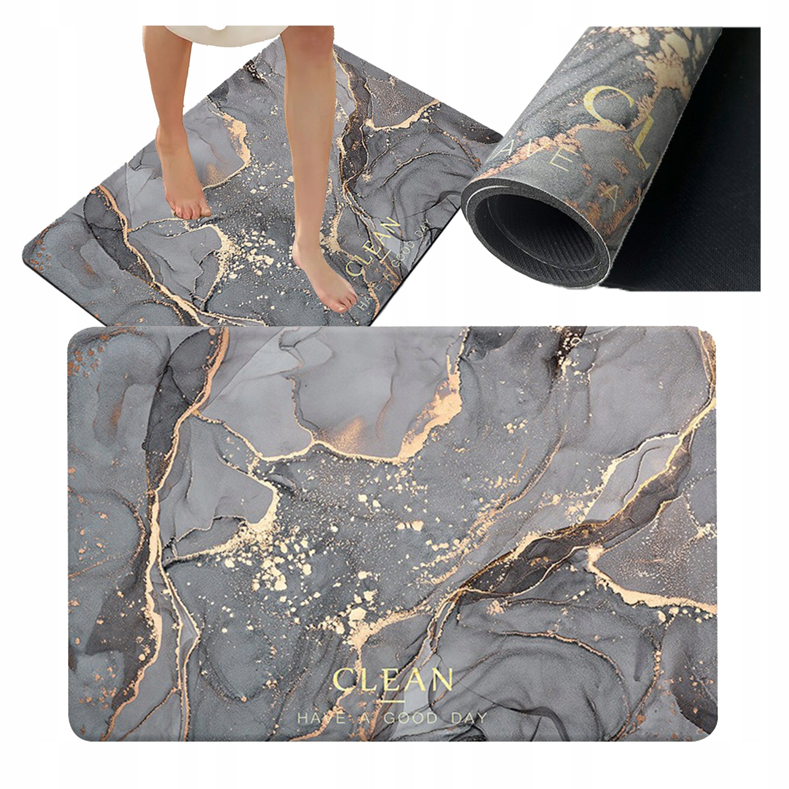 BATHROOM MAT LARGE WATERPROOF ABSORBENT QUICK-DRYING GLAMOUR WALKWAY