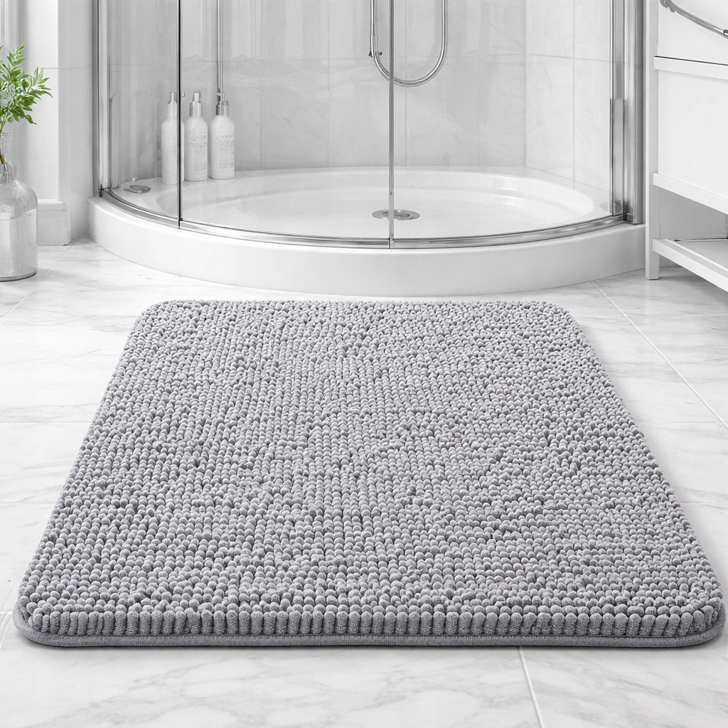 BATHROOM MAT NON-SLIP SOFT ABSORBENT LARGE GREY 50x80 cm Product width 80 cm