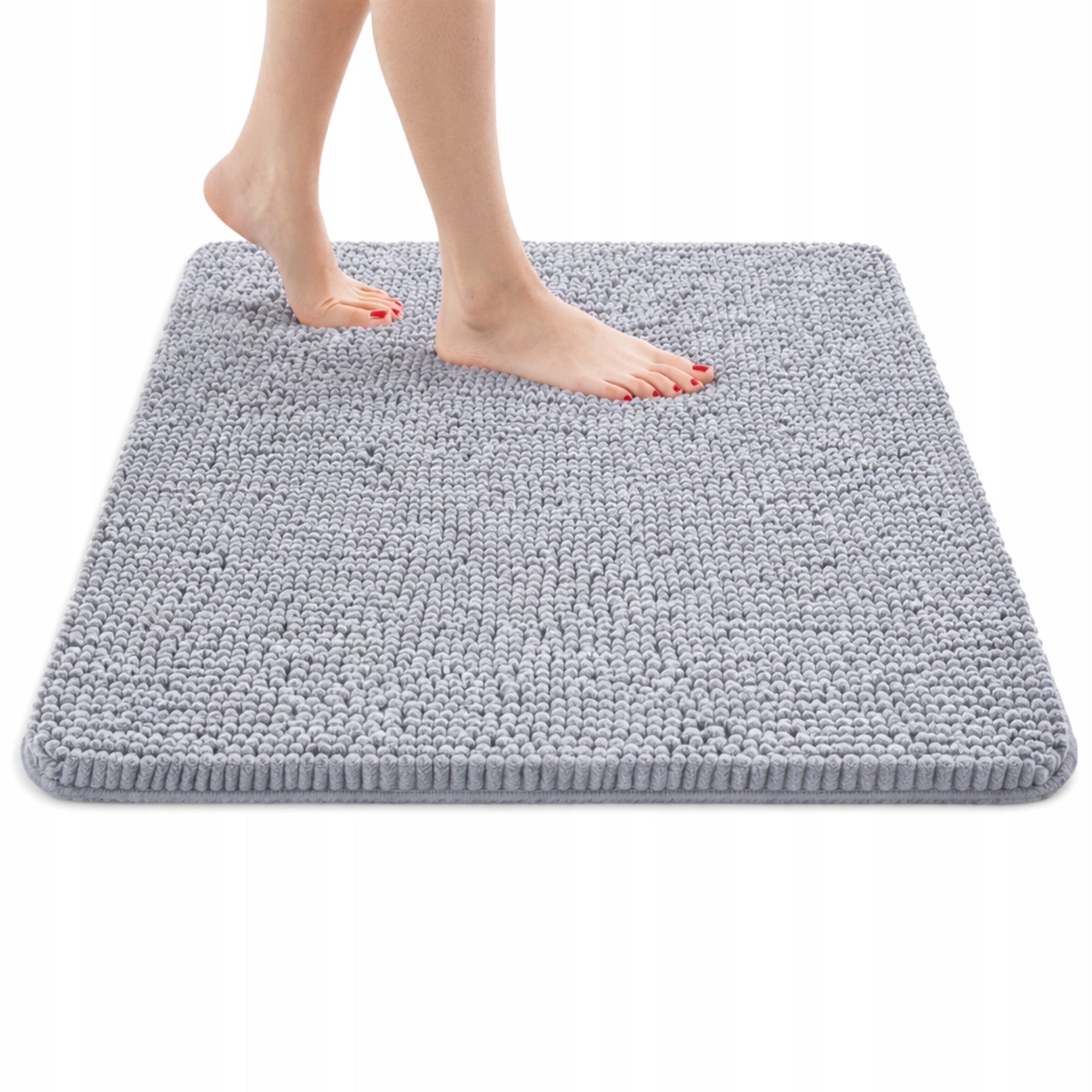 BATHROOM MAT NON-SLIP SOFT ABSORBENT LARGE GREY 50x80 cm