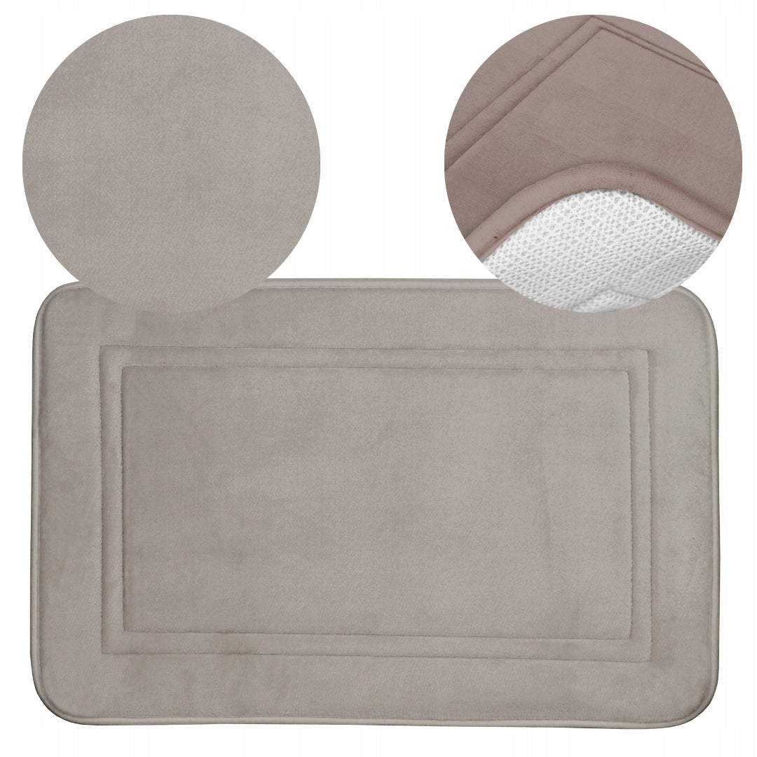 BATHROOM MAT QUICK-DRYING BATHROOM RUG NON-SLIP 40x60 BEIGE